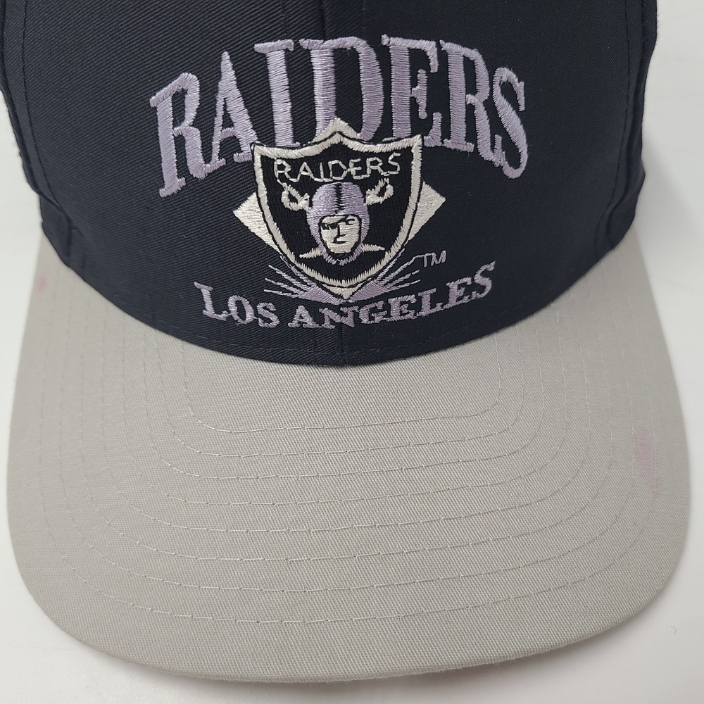 Vintage Los Angeles Raiders Hat Snapback AJD Black Gray NFL Football 80s 90s Men - Picture 3 of 13